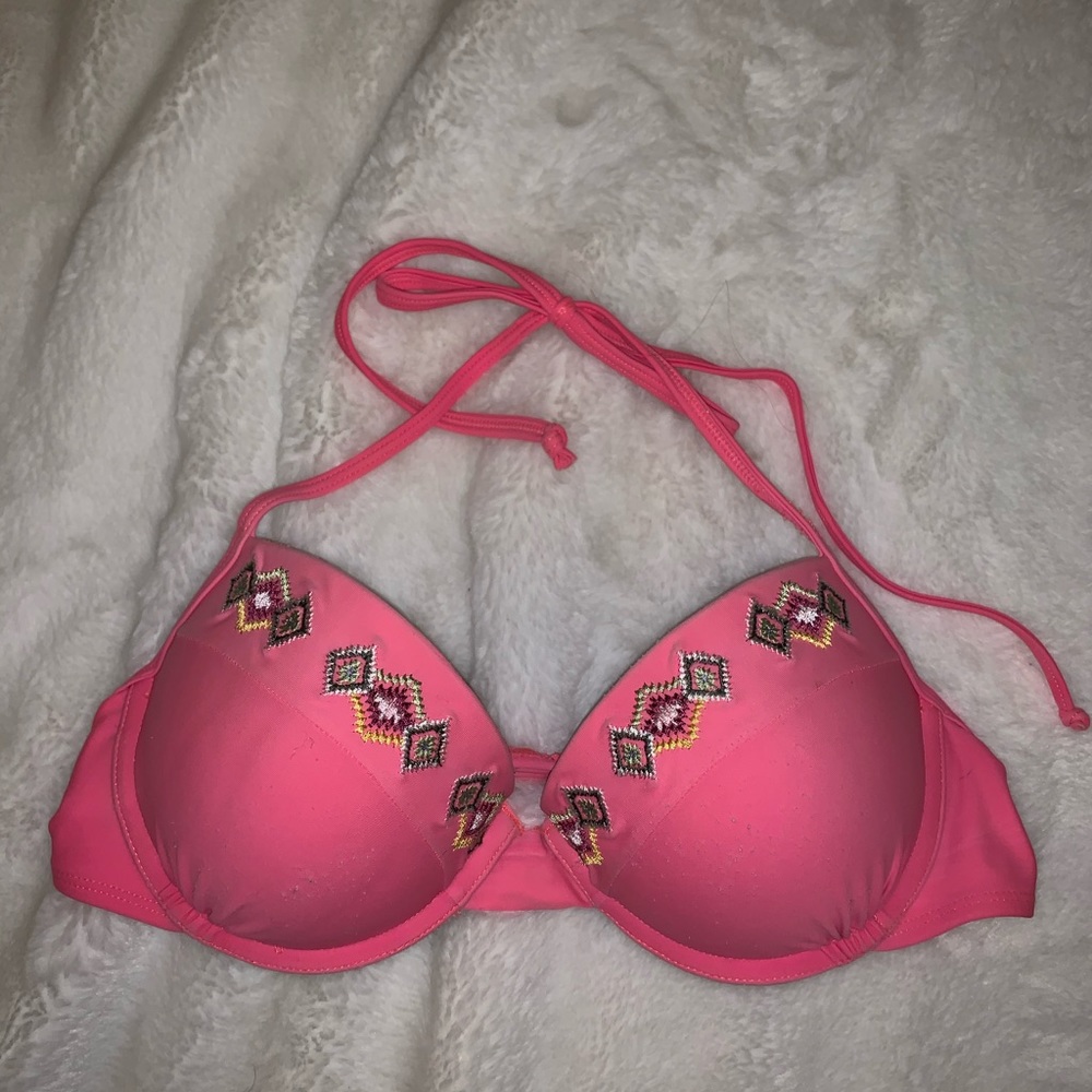Hot pink push up bikini top